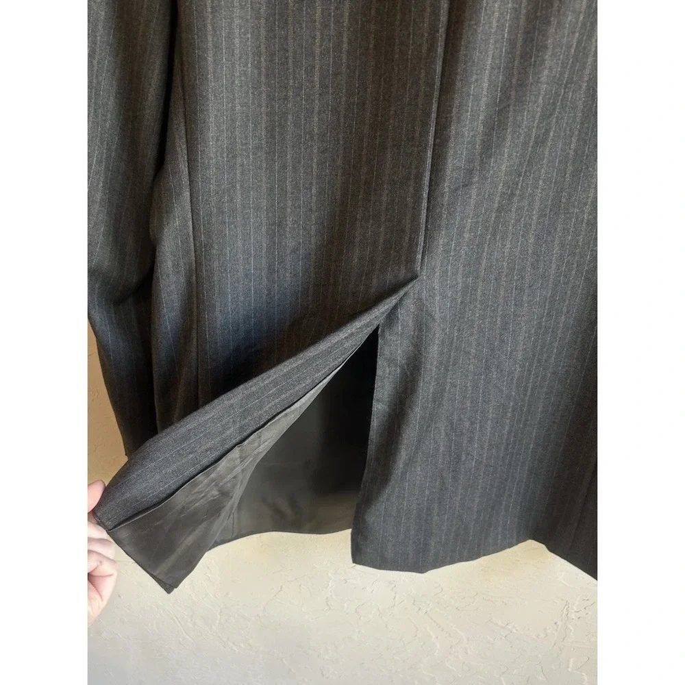 Hickey‎ Freeman 42L 38x33 Gray Multi-Stripe Mens 100% Worsted Wool Luxury Suit